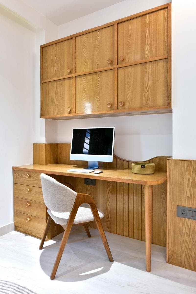 Built-in Teak Study Suite